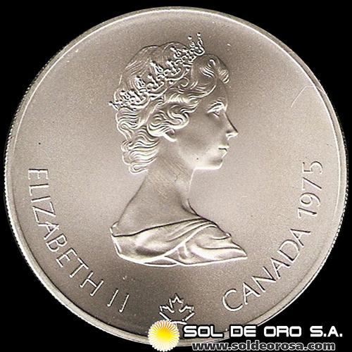53 - CANADA - 5 DOLLARS, 1975 - OLIMPIADAS MONTREAL 1976 - MONEDA DE PLATA